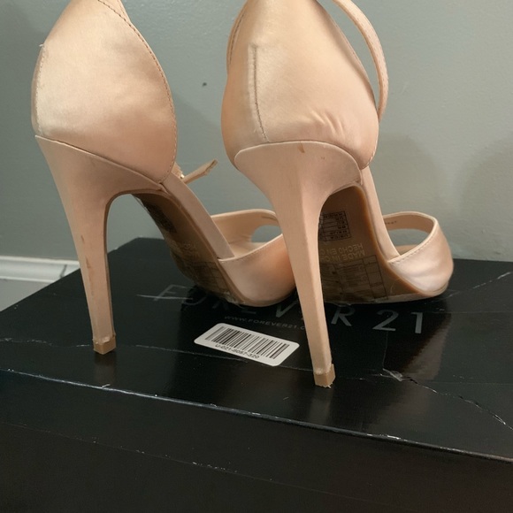 Champagne Ankle Strap Heels - Picture 4 of 5